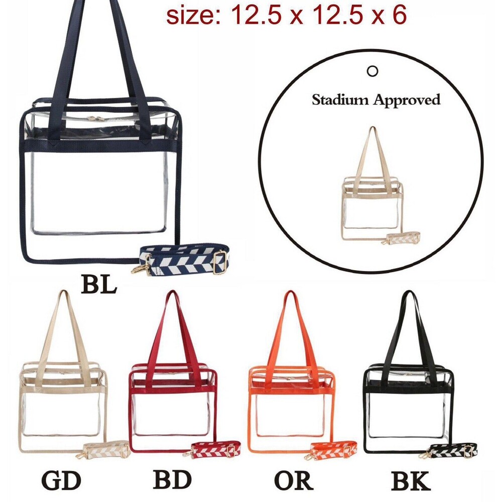 Clear Stadium Bag Concert Bag (Multiple Colors Available)